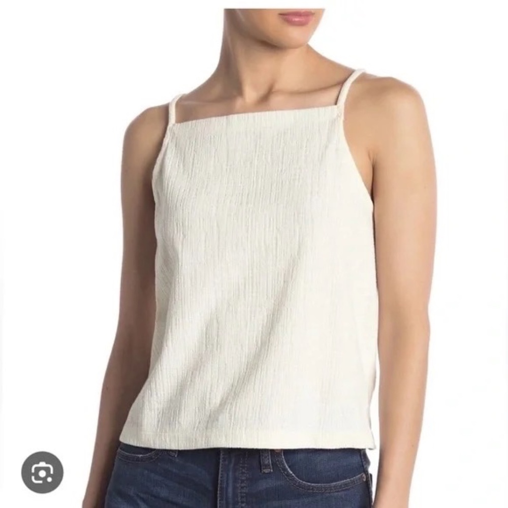 Madewell Apron Tank Top Texture & Thread Ivory Size XXS